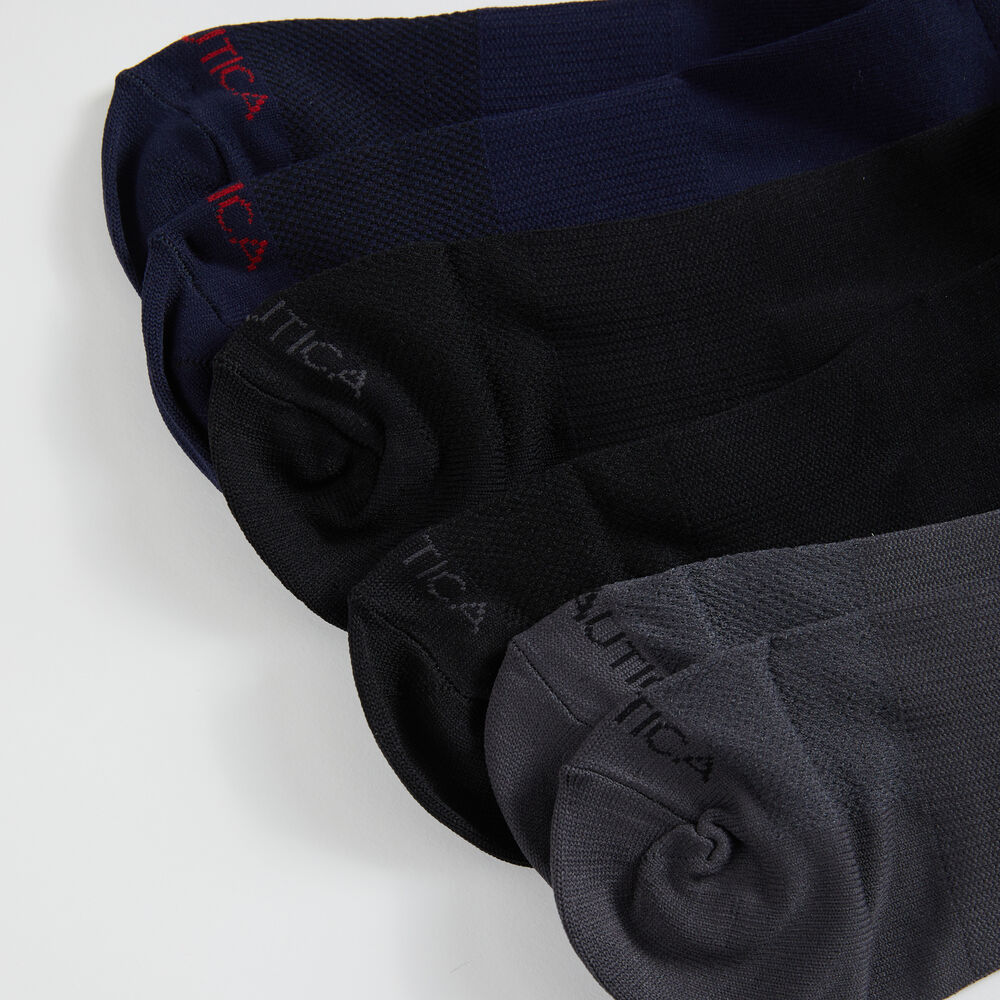 LOGO ATHLETIC SOCKS, 6-PACK,Black,large