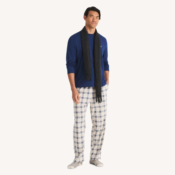 Long Sleeve T-Shirt & Plaid Fleece Pant Pajama Set