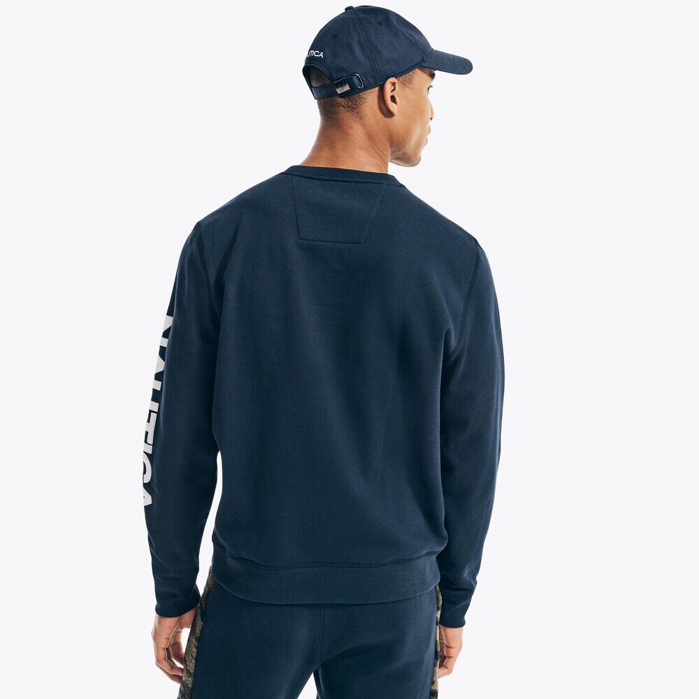 Logo Crewneck Sweatshirt,Navy,large