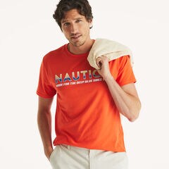 Deep Blue Graphic T-Shirt,Tropic Orange,large