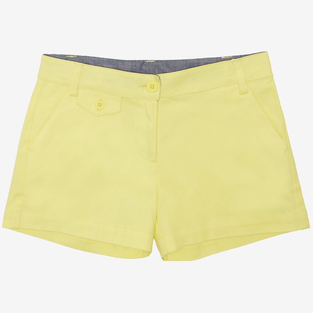 Little Girls' Yellow Twill Short (2T-7),Hot Yellow,large