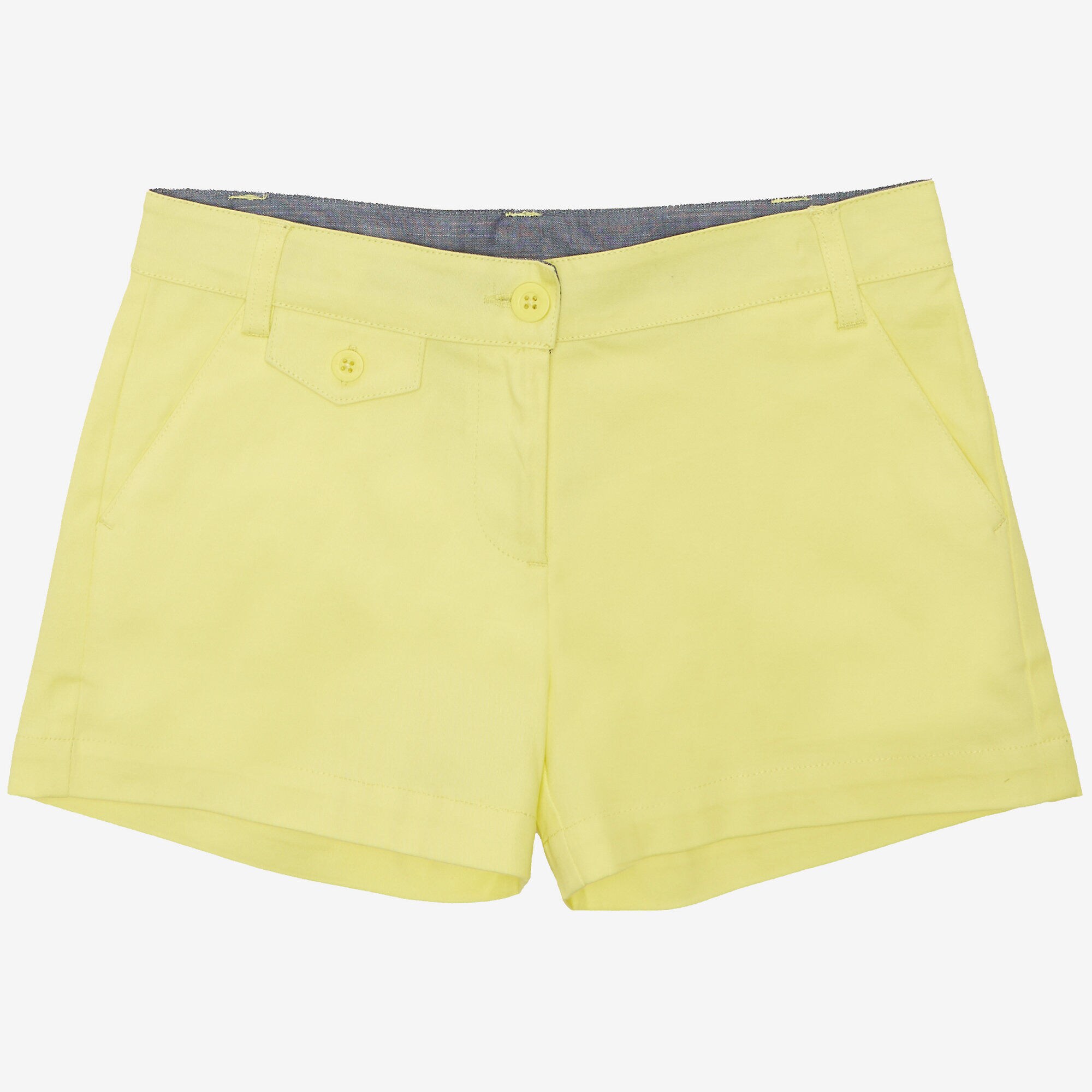 Little Girls' Yellow Twill Short (2T-7),Hot Yellow,large