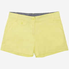 Little Girls' Yellow Twill Short (2T-7),Hot Yellow,large