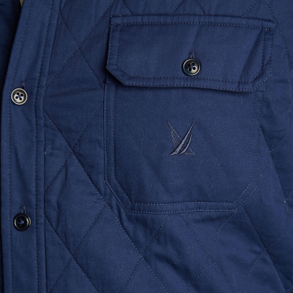 SHERPA-LINED QUILTED OVERSHIRT,J Navy,large