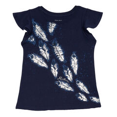 Girls' Diagonal Feather Tee (7-16),Aqua Isle,large