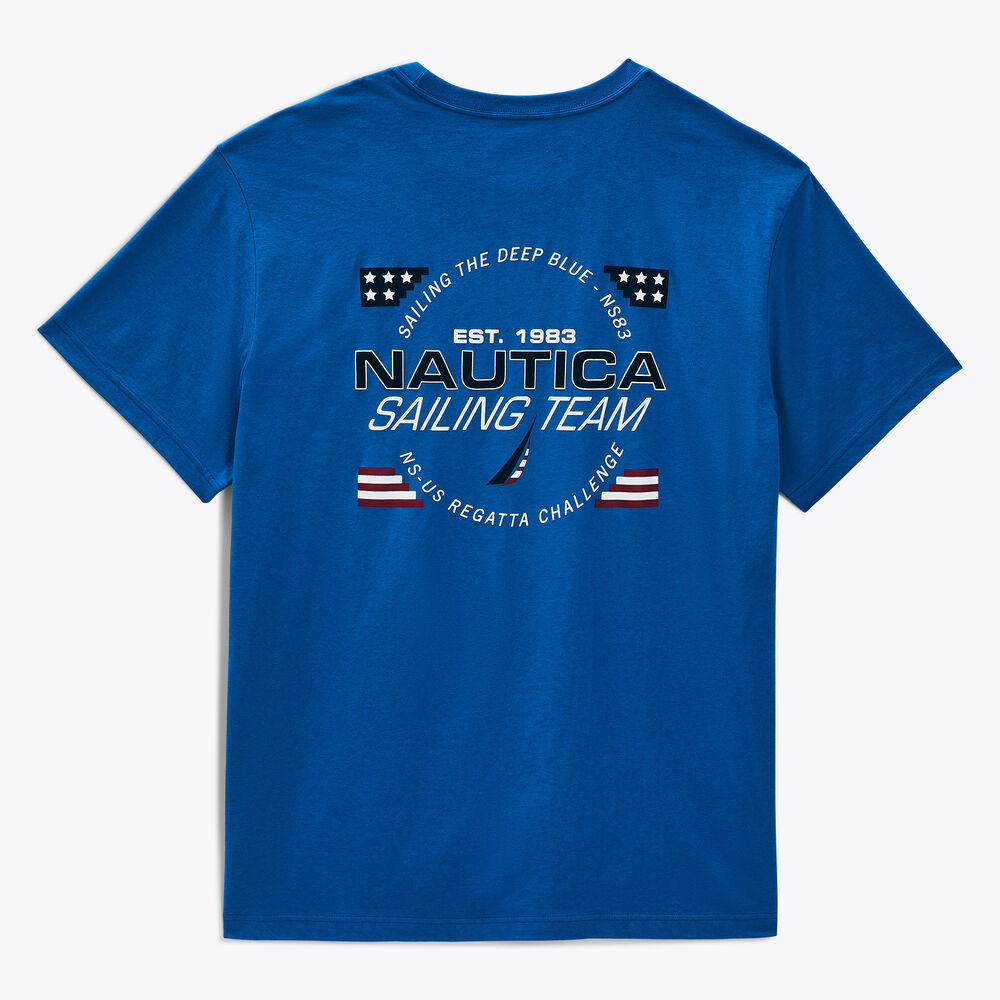 Sustainably Crafted Sailing Team Graphic T-Shirt,True Navy,large