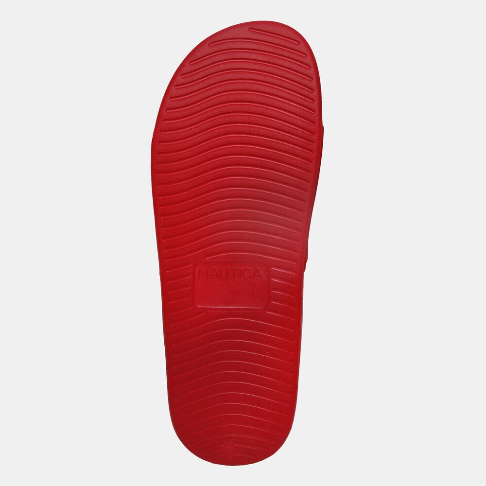 LOGO-EMBOSSED SLIDE SANDAL,Nautica Red,large