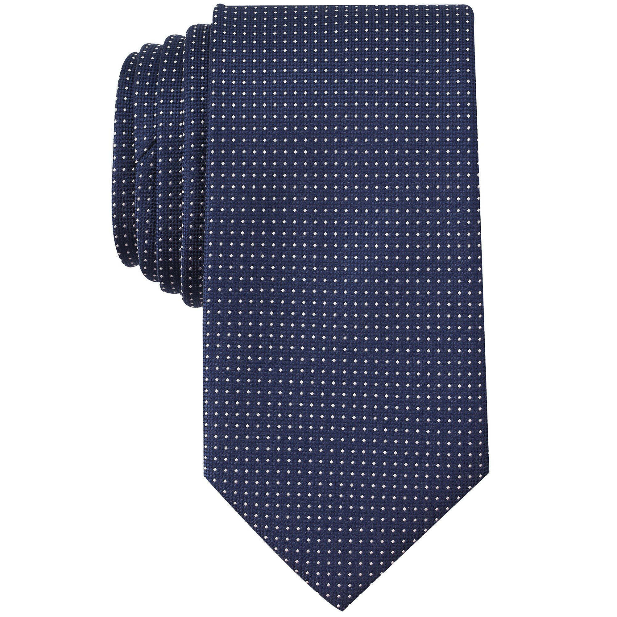 Silk Blend Dotted Tie,Workshirt Blue,large