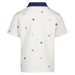 BOYS' FLAG PRINT POLO (8-20),Antique White Wash,large
