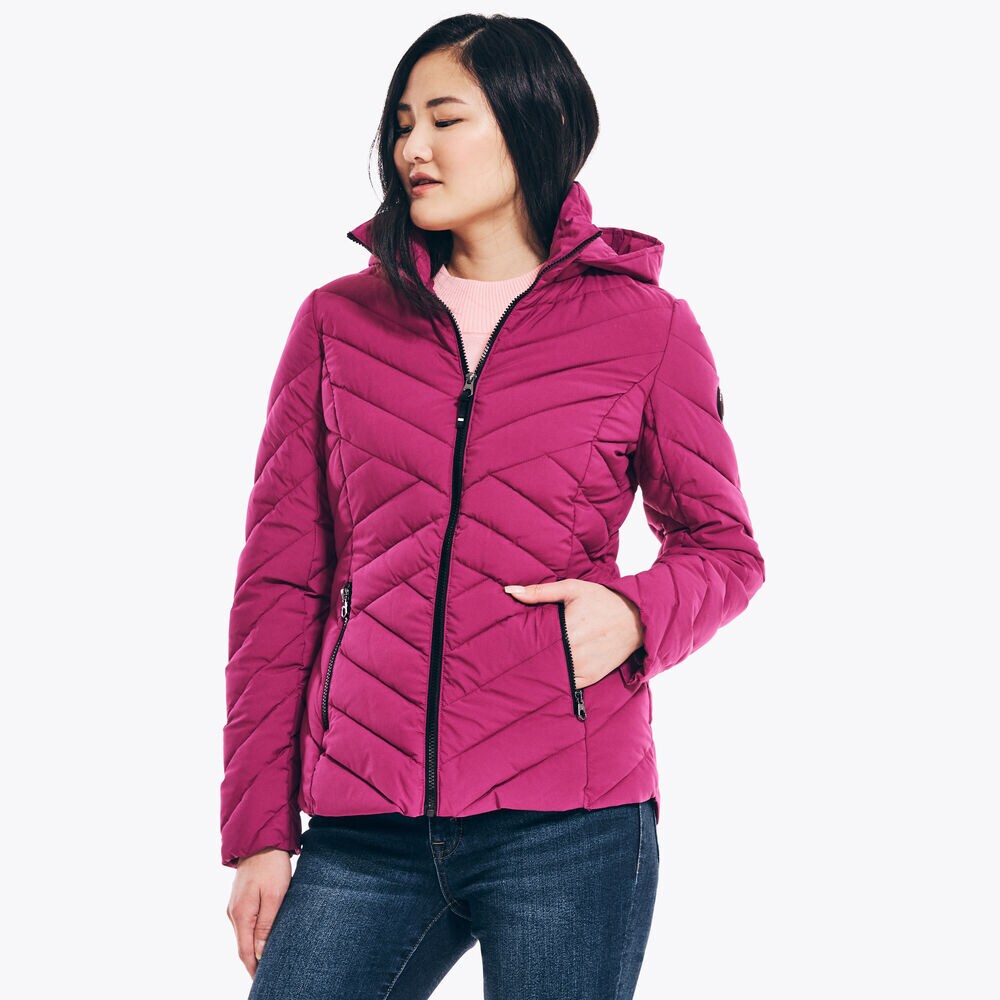 PACKABLE STRETCH HOODED JACKET,Persian Red,large