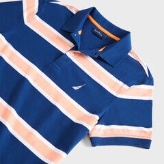 CLASSIC FIT STRIPE OXFORD POLO,Estate Blue,large