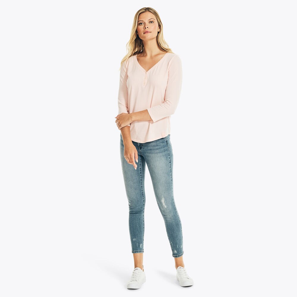 SUSTAINABLY CRAFTED SOLID HENLEY,Pomegranate,large