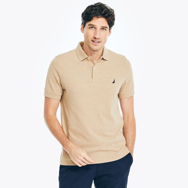 Slim Fit Heather Deck Polo - Camel Heather