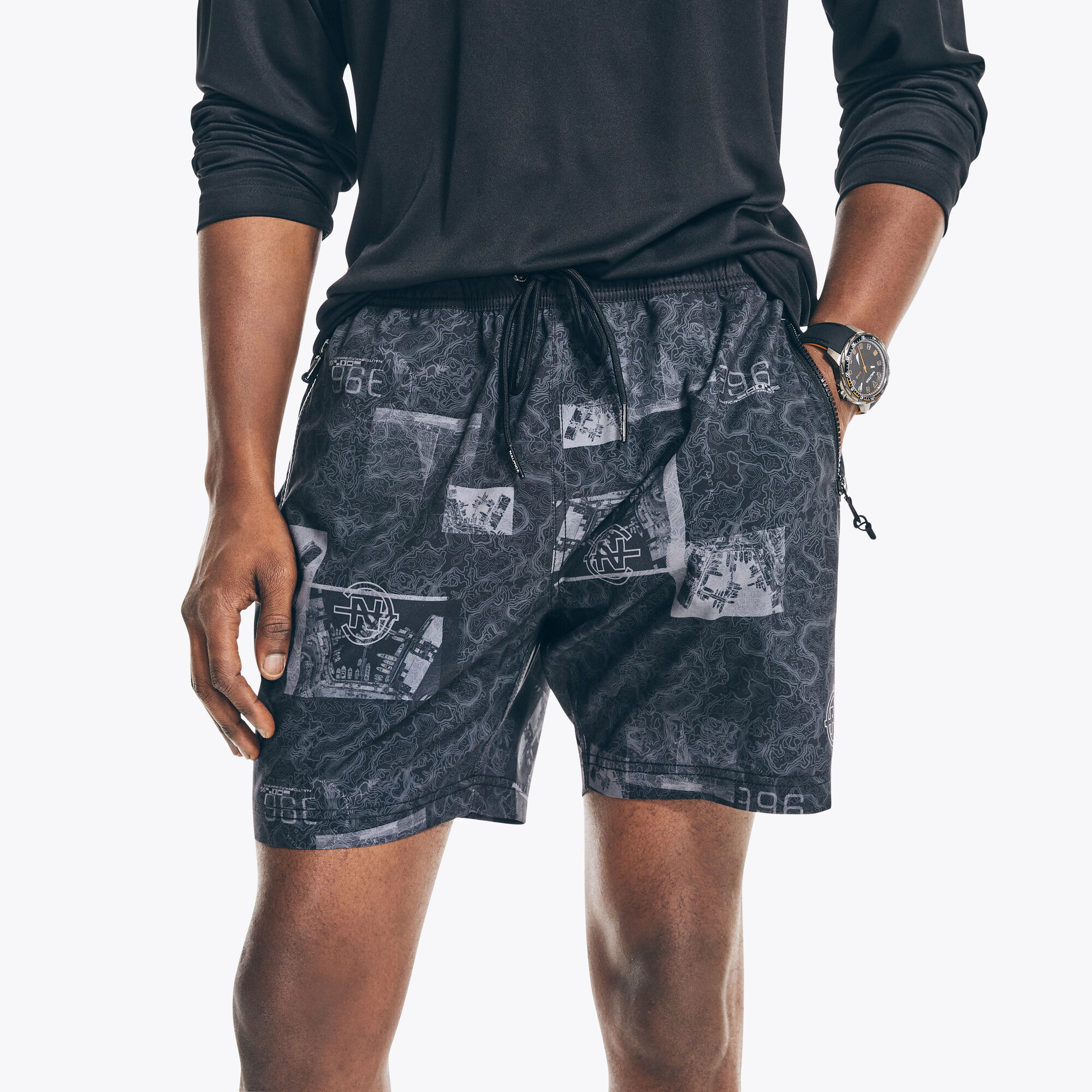 COMPETITION 6" PRINTED COMPRESSION SHORT,True Black,large