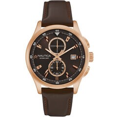 NCT 19 Chronograph Signal Flag Leather Watch,Multi,large