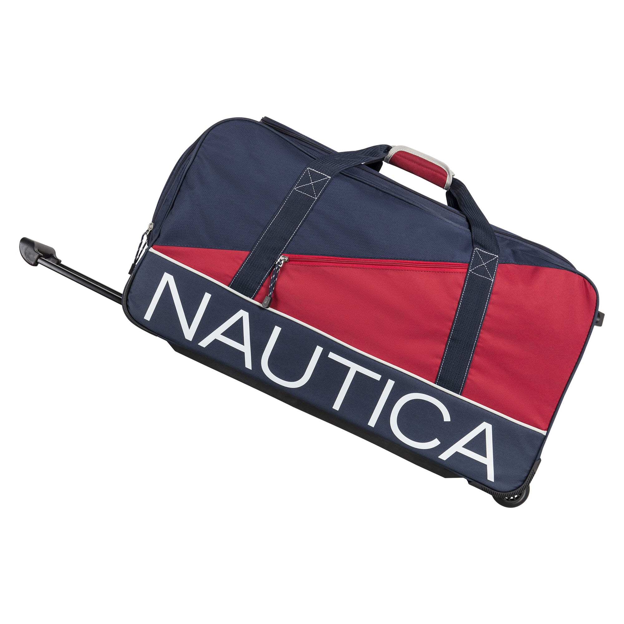 Newton Creek 26" Wheeled Duffel Bag in Navy/Red,Navy,large