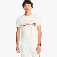 Sailing Logo Graphic T-Shirt,Bright White,large