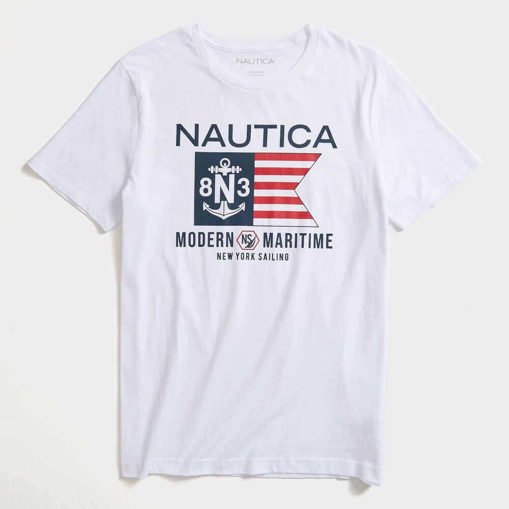 MARITIME GRAPHIC T-SHIRT,Bright White,large