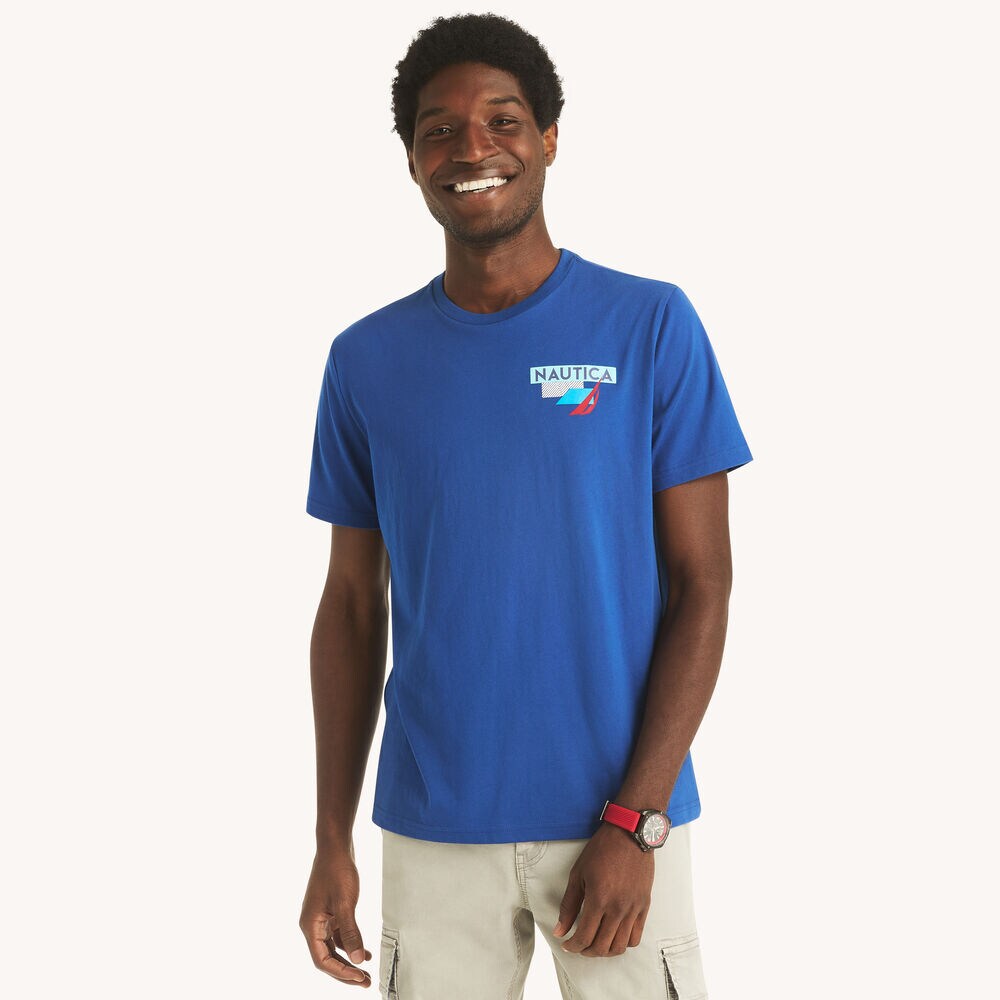Sailboat Wave Graphic T-Shirt,Limoges,large