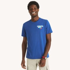 Sailboat Wave Graphic T-Shirt,Limoges,large