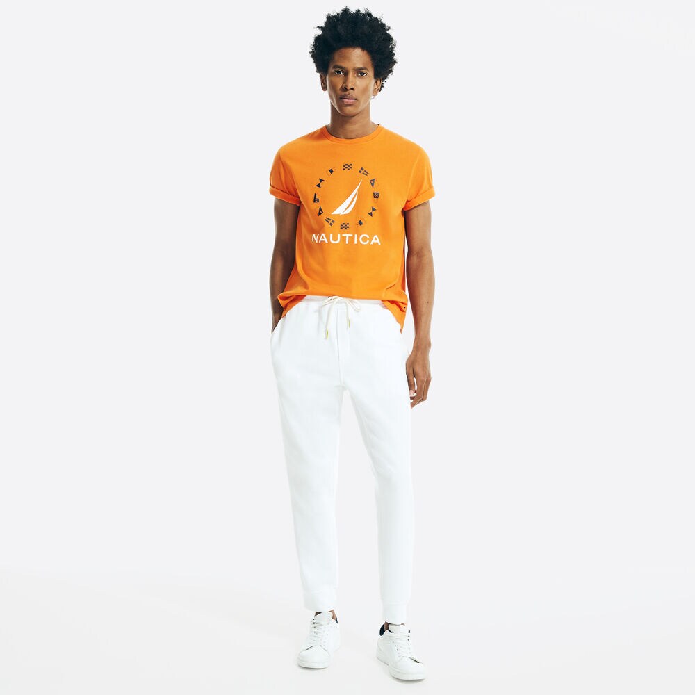 SUSTAINABLY CRAFTED FLAG GRAPHIC T-SHIRT,Fireside,large
