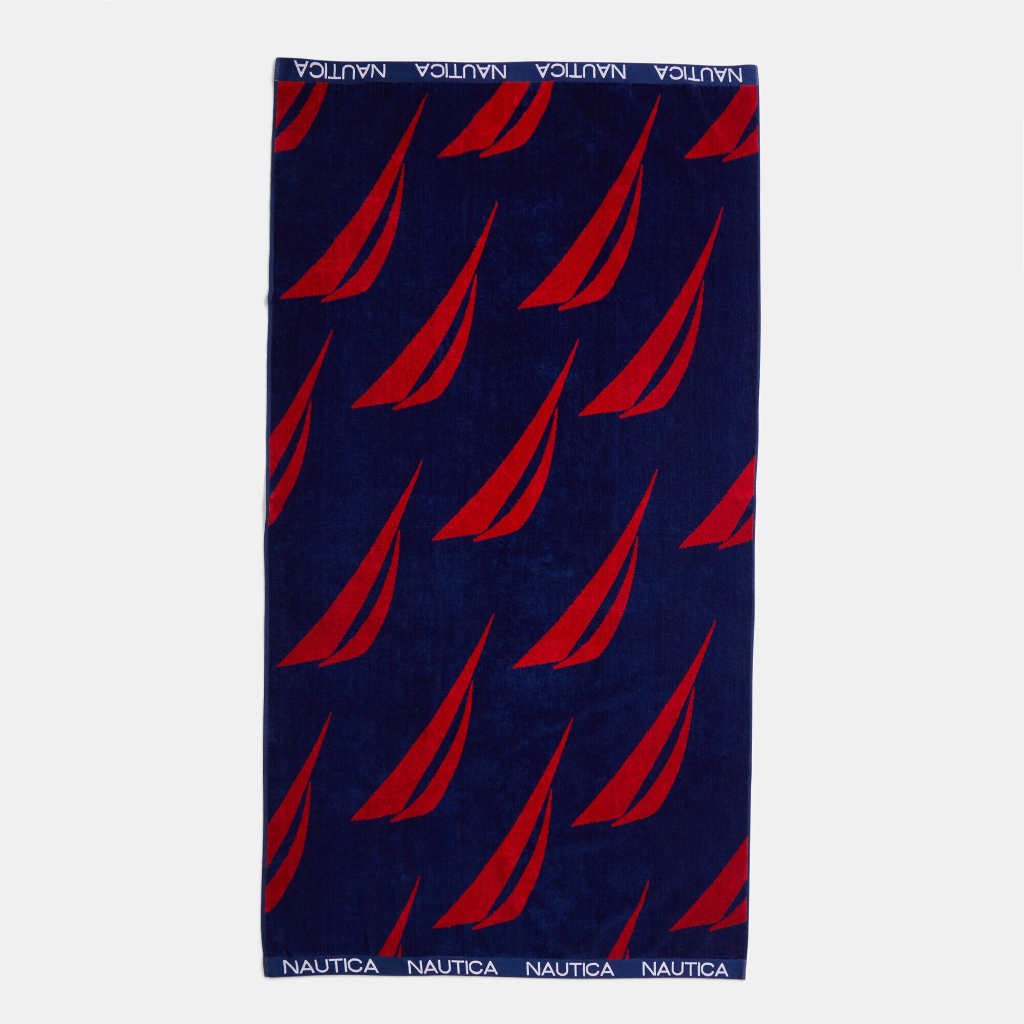 BRAND ICON PRINTED BEACH TOWEL,Nautica Red,large