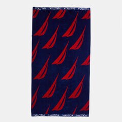 BRAND ICON PRINTED BEACH TOWEL,Nautica Red,large