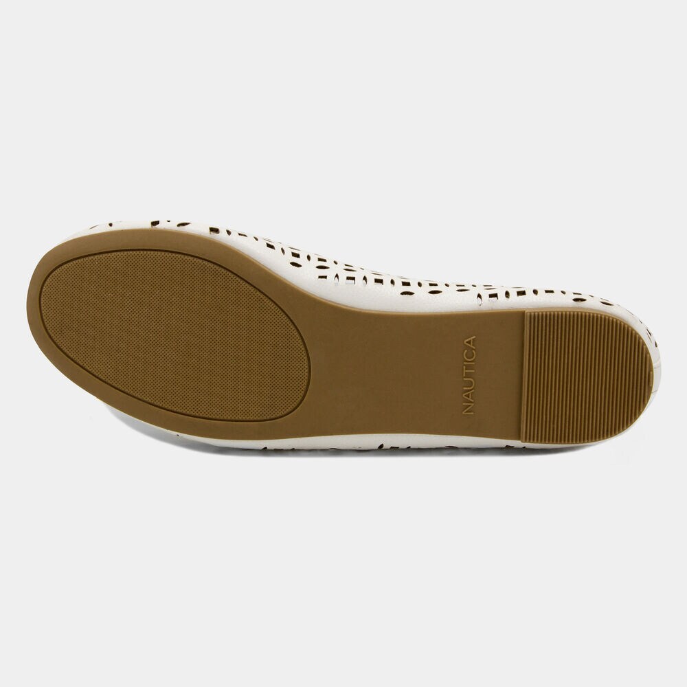 Seaback Ballet Flats in White,Antique White Wash,large