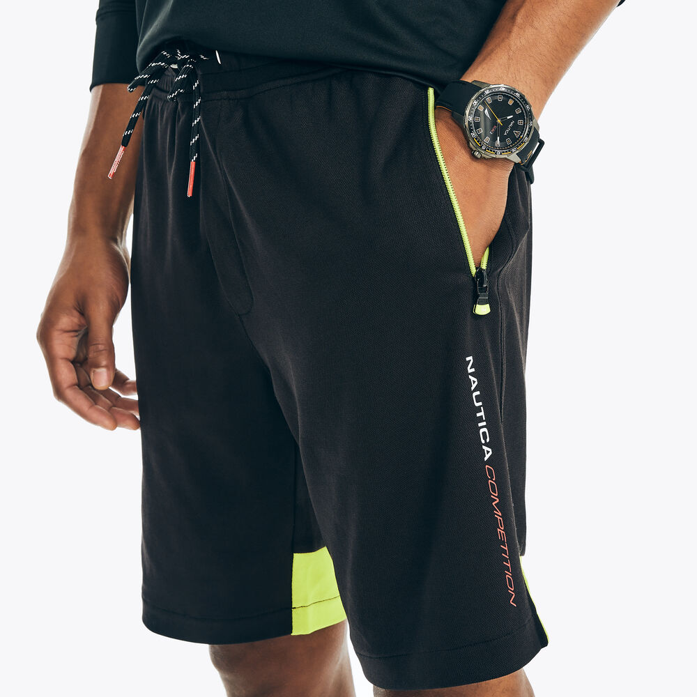 BIG & TALL COMPETITION 9" COLORBLOCK SHORT,True Black,large