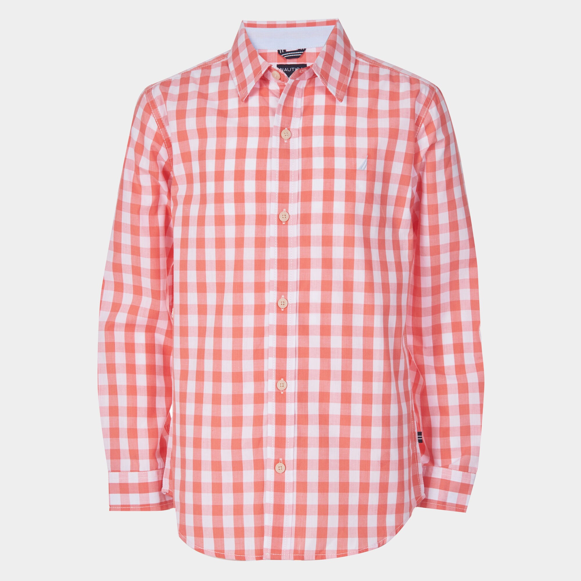 BOYS' SKYLAR GINGHAM WOVEN SHIRT (8-20),Indian Summer,large