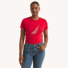 Studded Graphic T-Shirt,Tomales Red,large