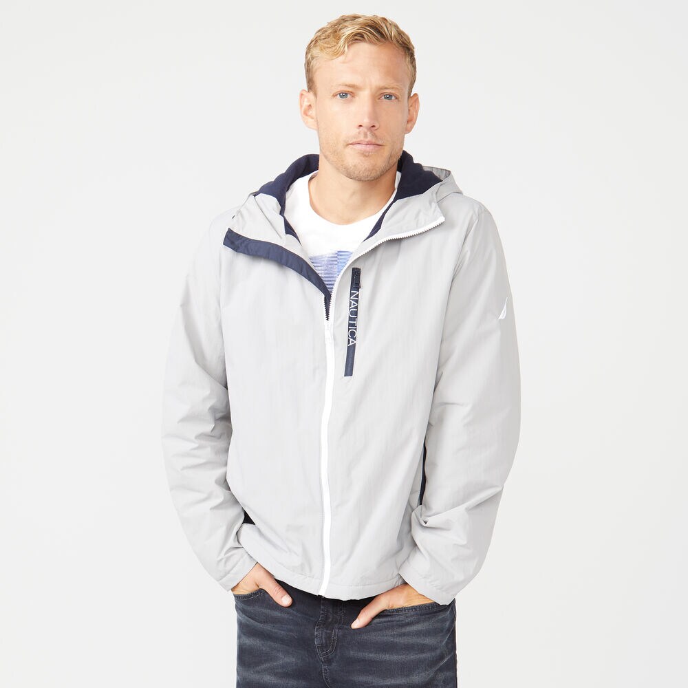 FLEECE LINED HOODED JACKET,Grey Alloy,large