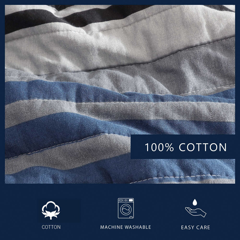 Rendon Charcoal King Quilt & Sham Set,Grey Heather,large