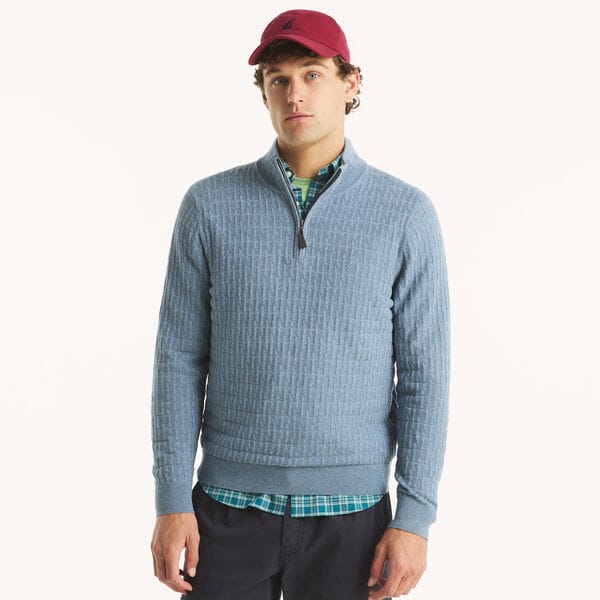 Textured Quarter-Zip Sweater