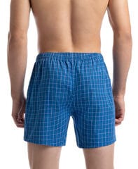 Plaid Woven Boxers,Blue Stern,large