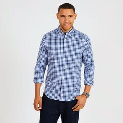 Classic Fit Plaid Long Sleeve Shirt,J Navy,large