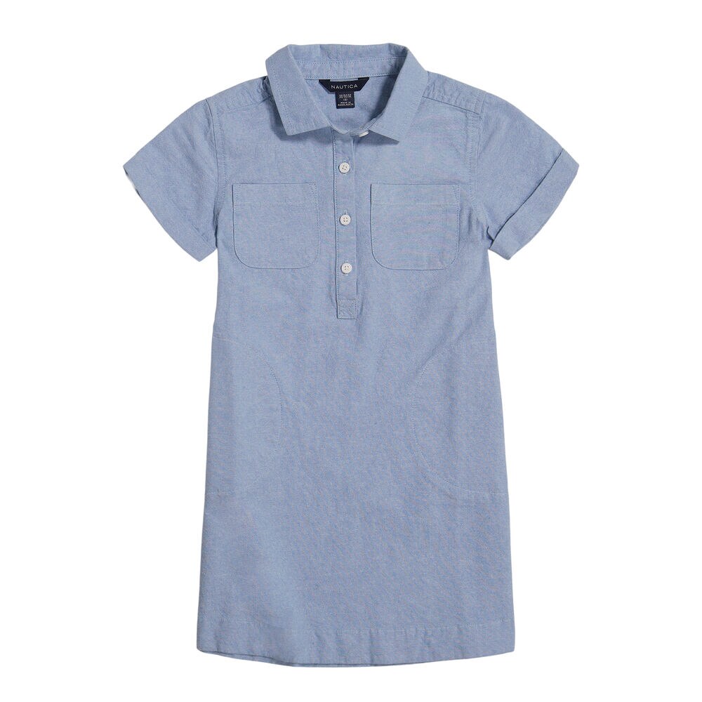 LITTLE GIRLS' CHAMBRAY SHIRT DRESS (4-6x),Nite Sea Heather,large