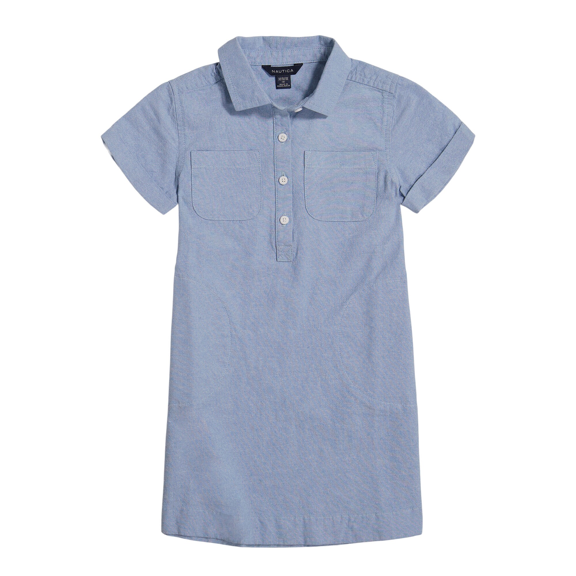 LITTLE GIRLS' CHAMBRAY SHIRT DRESS (4-6x),Nite Sea Heather,large