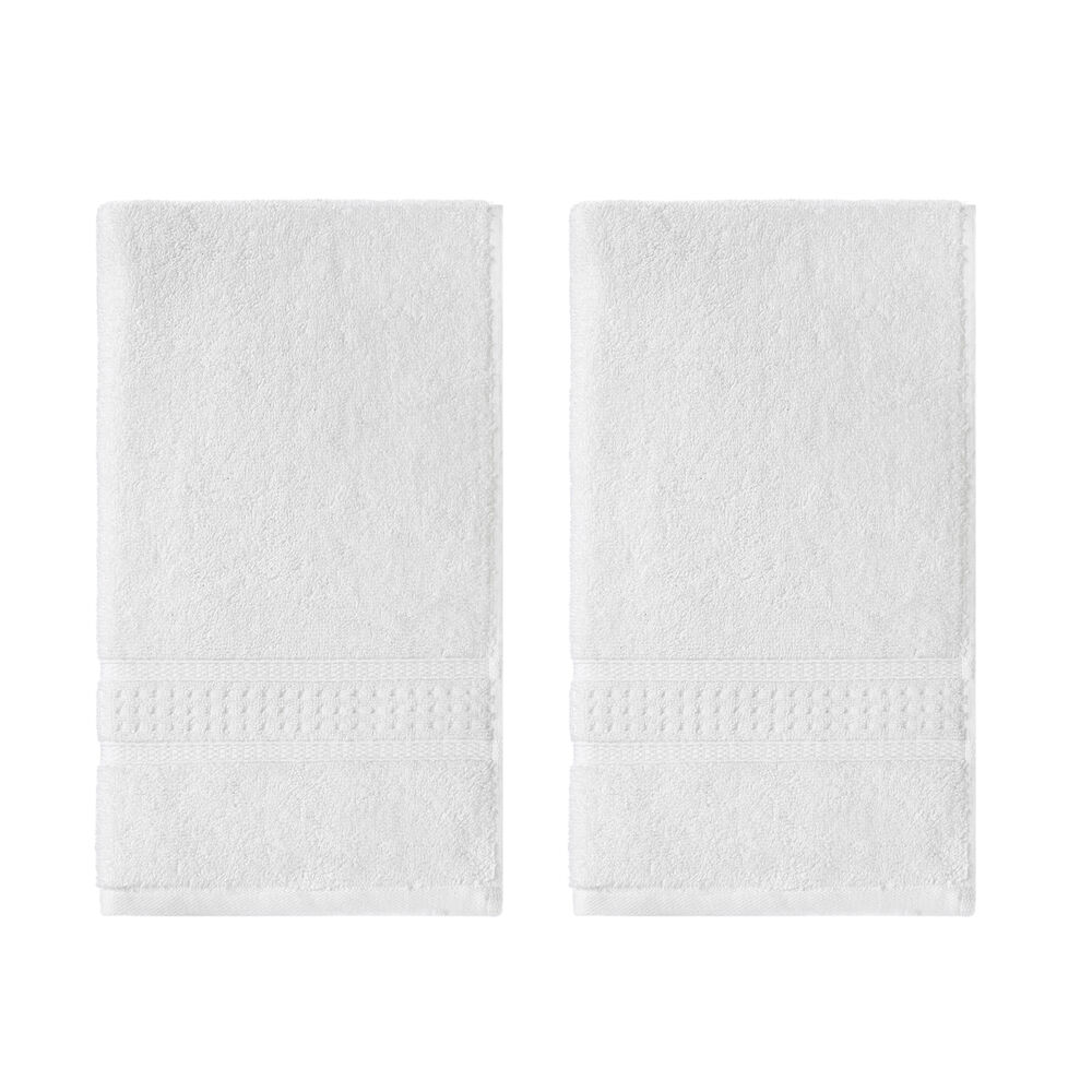 OCEANE WHITE 2-PIECE ANTIBACTERIAL HAND TOWEL SET,Antique White Wash,large