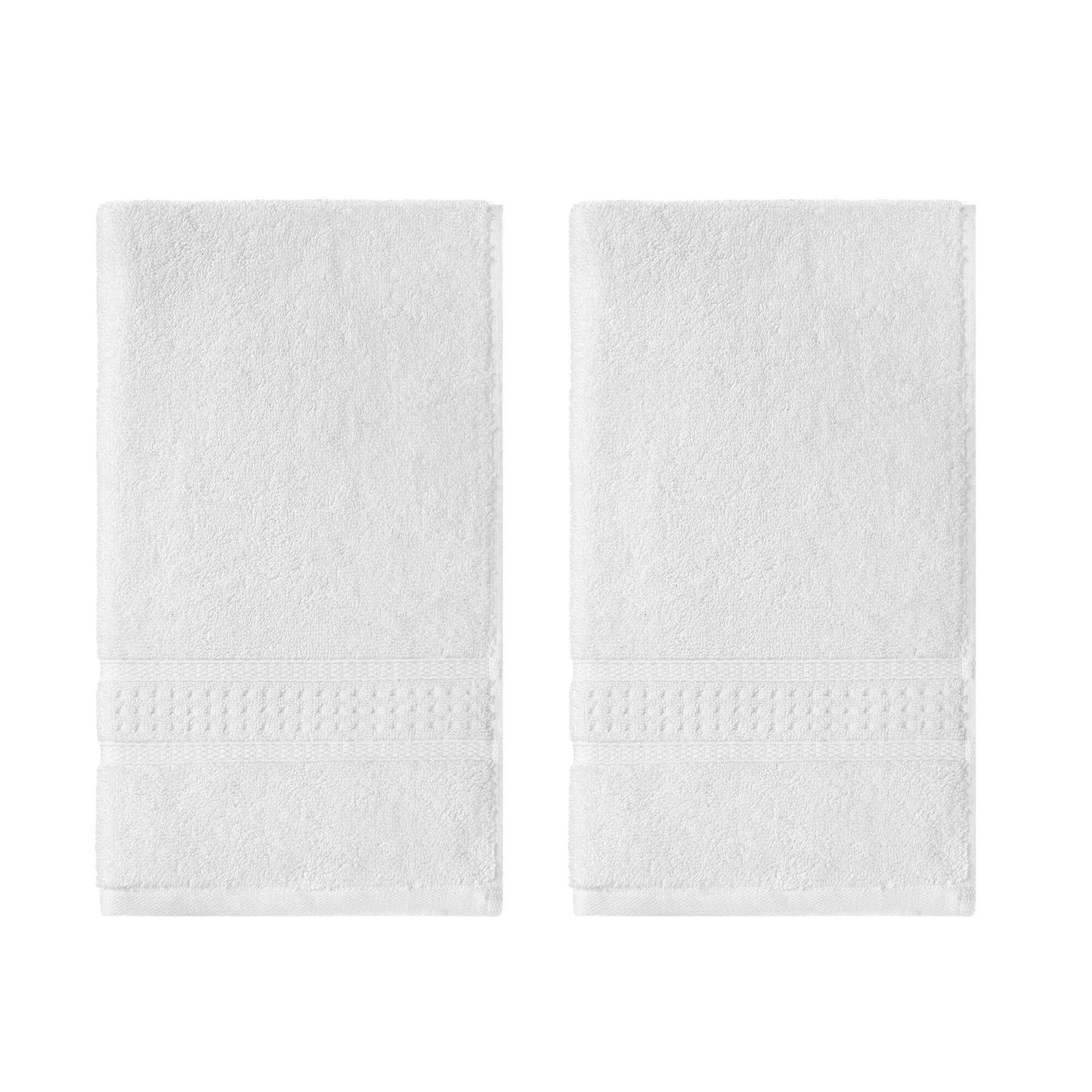 OCEANE WHITE 2-PIECE ANTIBACTERIAL HAND TOWEL SET,Antique White Wash,large