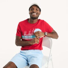 Sailing Team Graphic T-Shirt,Nautica Red,large