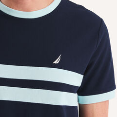 Colorblock Crewneck T-Shirt,Stellar Blue Heather,large