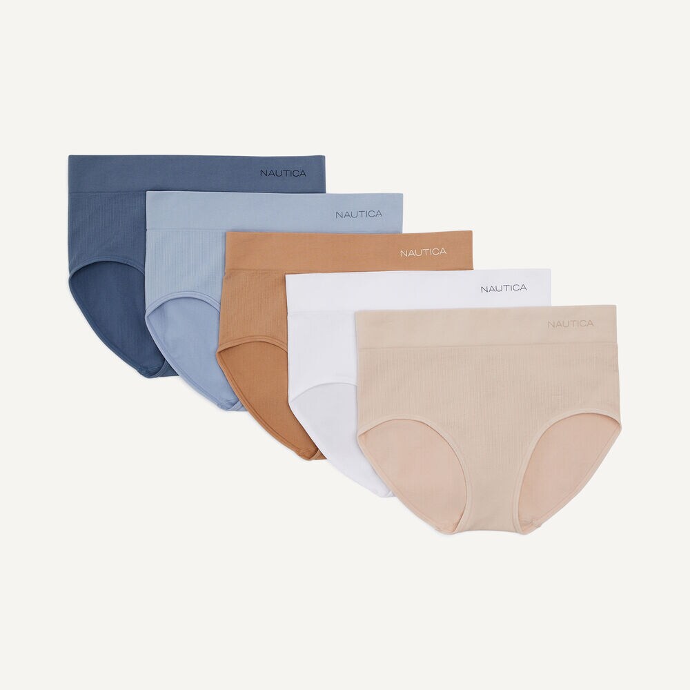 Ribbed Seamless Brief, 5-Pack,Hawaiian Ocean,large