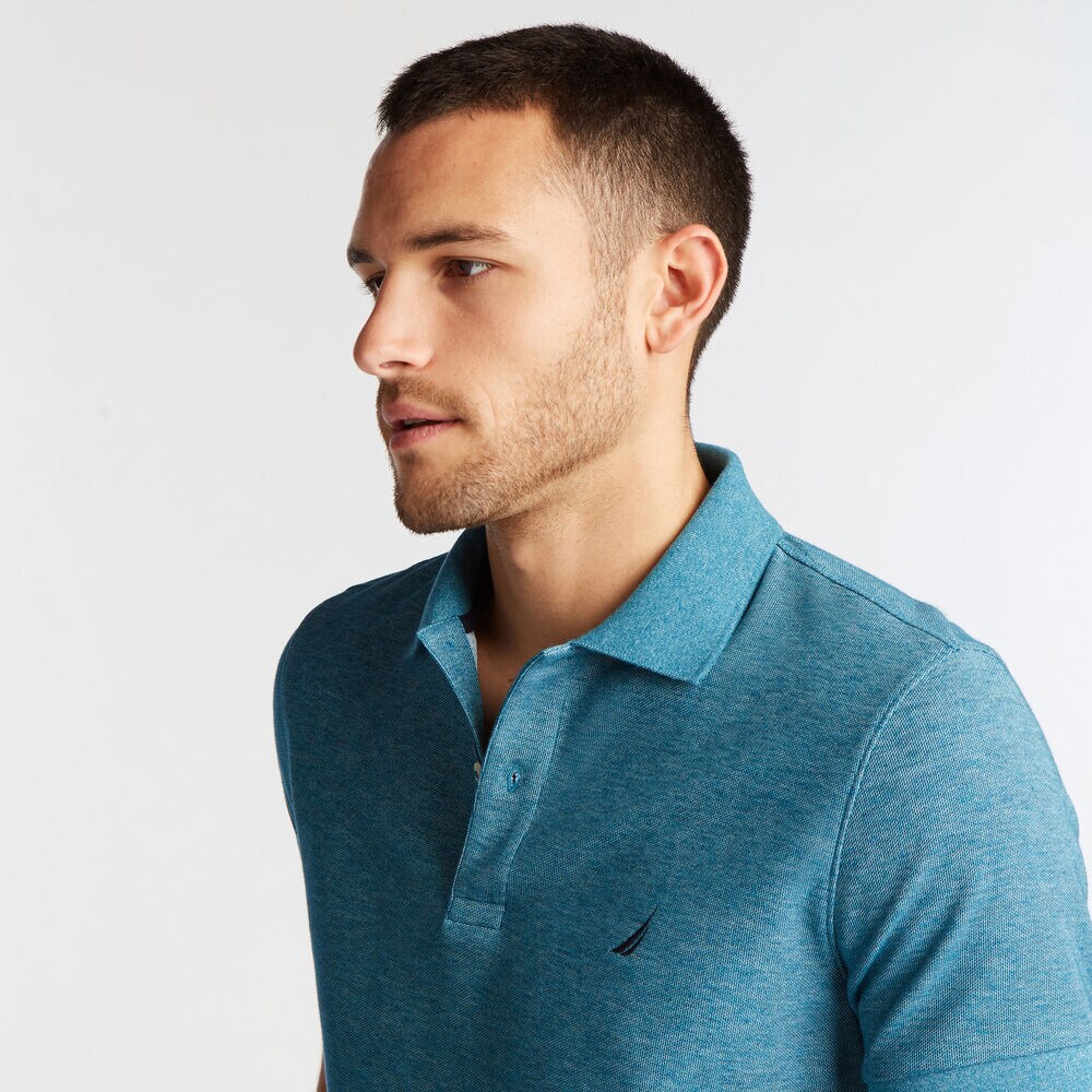 SLIM FIT PERFORMANCE DECK POLO,Ocean Depth Heather,large