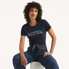 Ocean Vibe Logo Graphic T-Shirt,Stellar Blue Heather,large