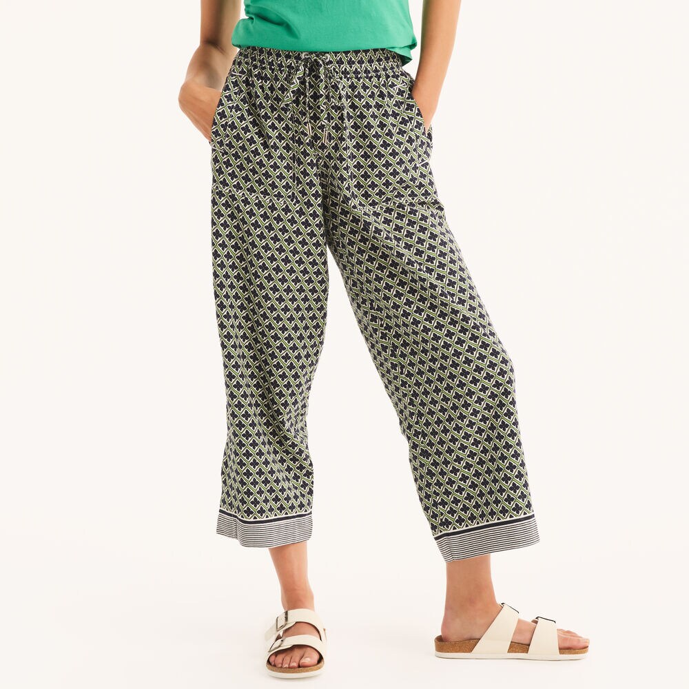 Straight Leg Printed Pant,Mint Spring,large