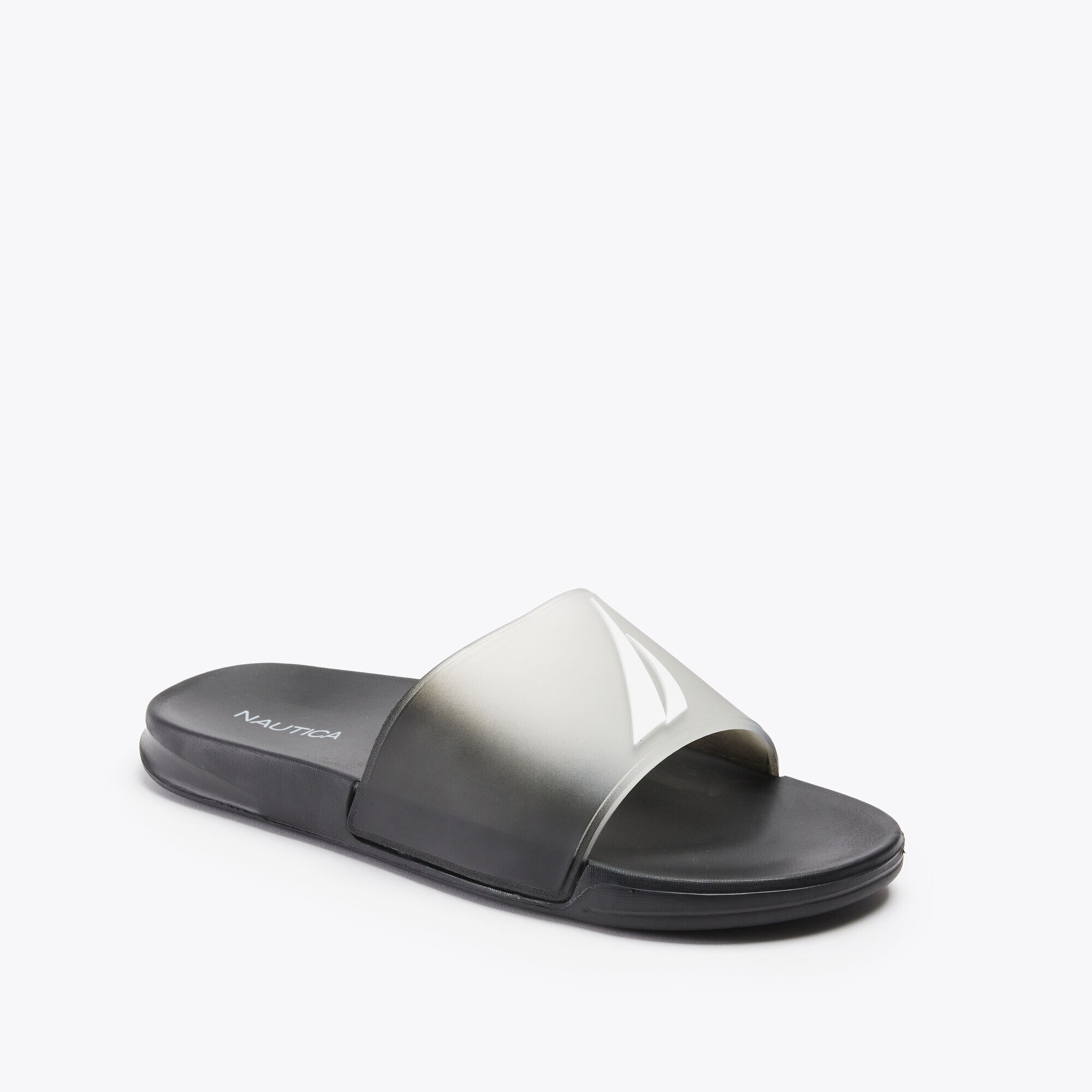OVERSIZED BRAND ICON SLIDE SANDAL,True Black,large