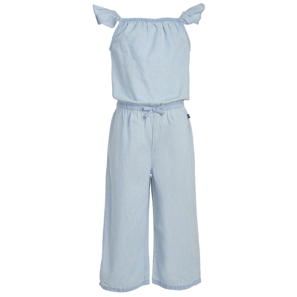 TODDLER GIRLS' LIGHTWEIGHT DENIM JUMPSUIT (2T-4T),Ice Blue,large