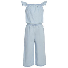 TODDLER GIRLS' LIGHTWEIGHT DENIM JUMPSUIT (2T-4T),Ice Blue,large