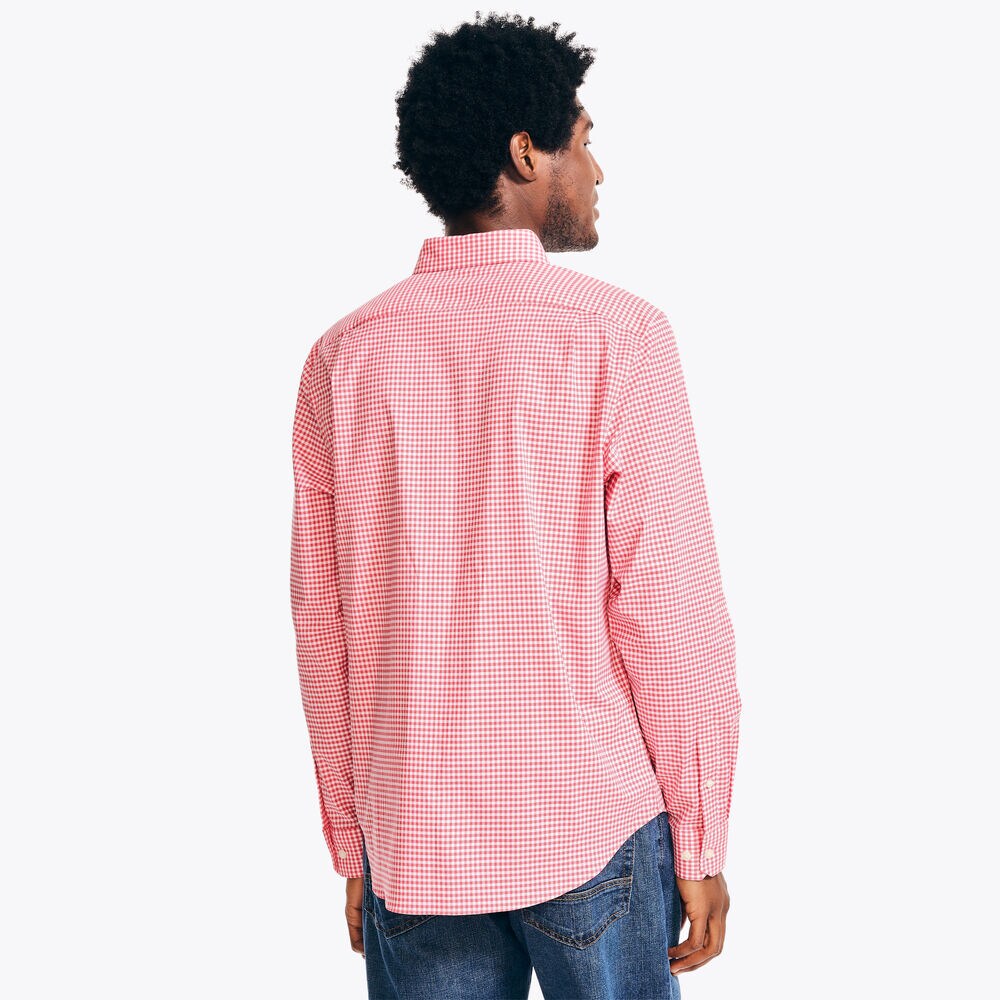 Gingham Plaid Shirt,Melonberry,large